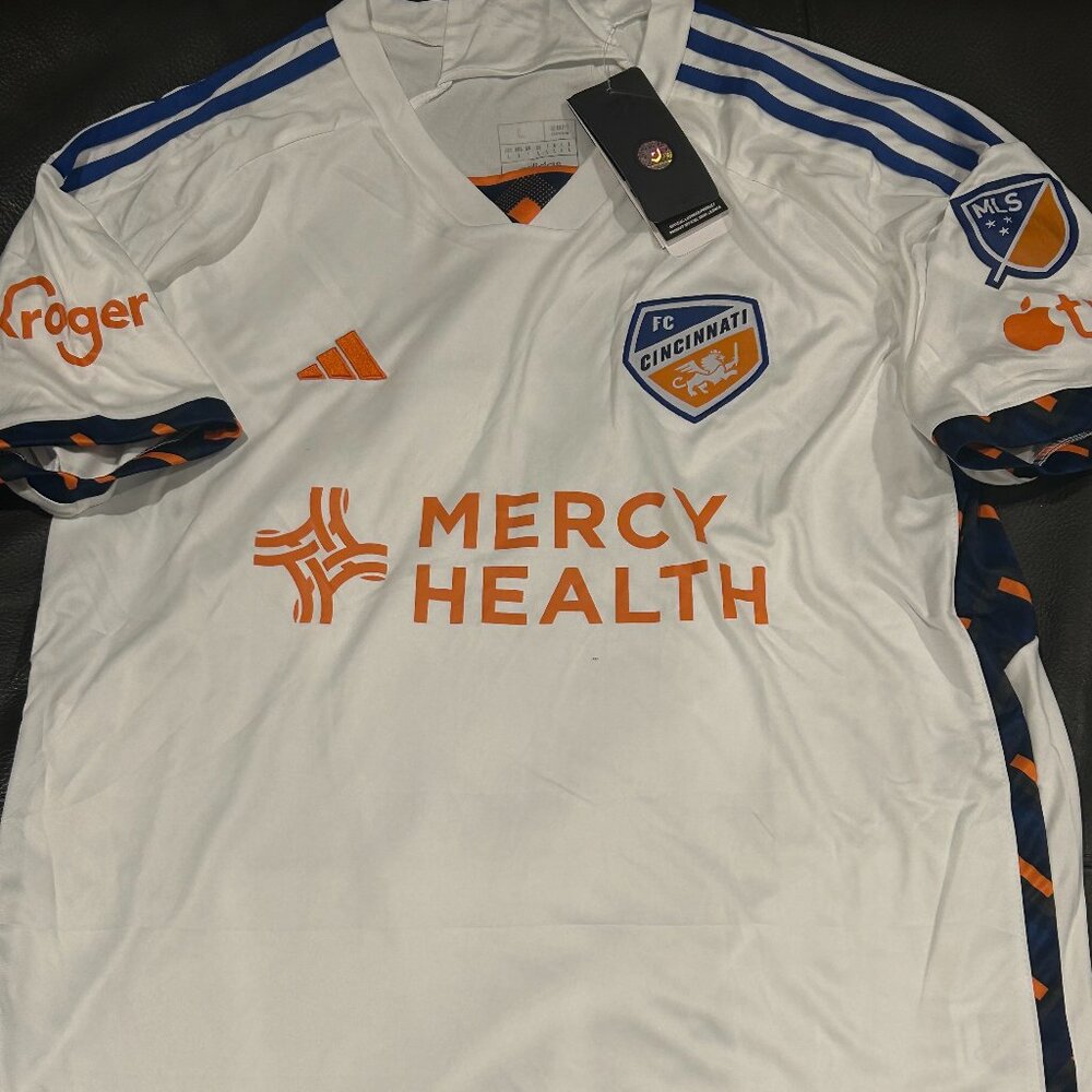 Adidas FC Cincinnati White and Blue Jersey